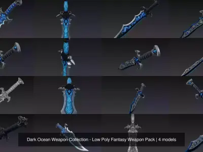 Dark Ocean Weapon Collection - Low Poly Fantasy Weapon Pack
