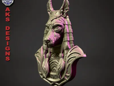 Egyptian Anubis v1 Bas relief 3D print model