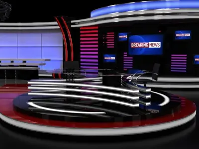 TV studio sets 3D model