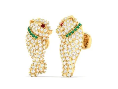 Asian Dragon Luxury Pave Stone Earrings  2021 3D print model