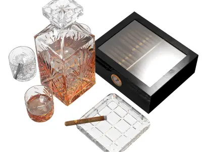 Whiskey And Sigars 3D model