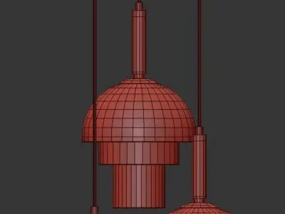 Luxury Amber Glass Pendant 3D model