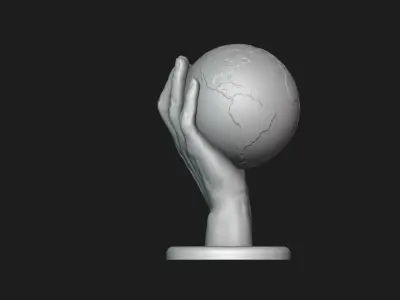 Hand Holding Globe 3D print model