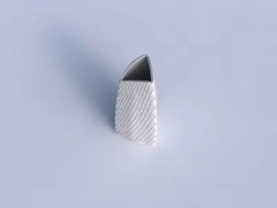 Vase curved tipping triangle with diagonal grid plates 3D print model