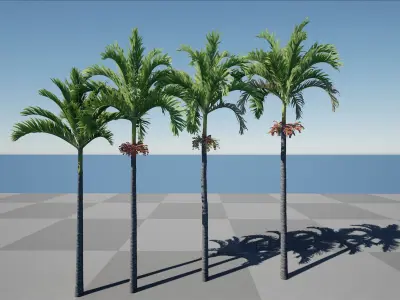 HQ Plants Volume 4 Palms for unreal engine 3D model set of 40 3D model
