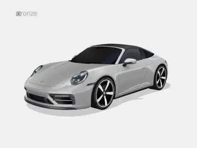 Porsche 911 Targa 4 GTS 992 Low-poly 3D model