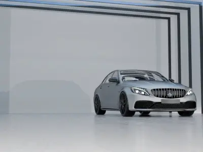 White Studio Interior Scene 3D model