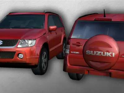 Suzuki Grand Vitara red Low-poly 3D model