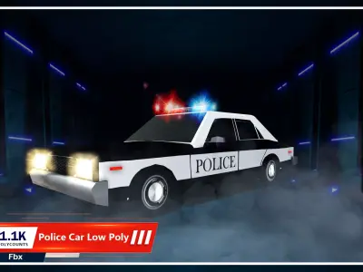 Police Car Low-Poly Low-poly 3D model