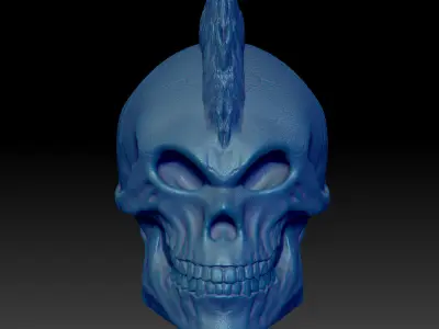 Punk-Skull STL-3D-Print-Model High-Polygon 3D print model