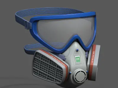 Gas mask helmet 3d safety isolated fantasy  Low-poly 3D model
