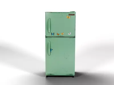Singer vintage refrigerator Low-poly 3D model