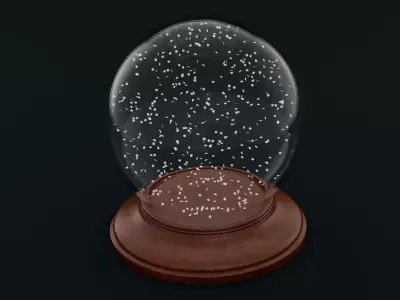 Snow Globe with Falling Snowflakes - Animated Low-poly 3D model