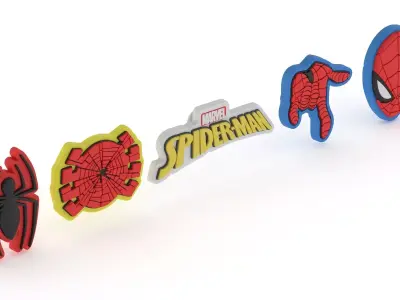 Jibbitz Spider Man 5 Pack For Crocs 3D model
