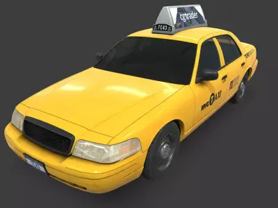 New York Taxi Low-poly 3D model