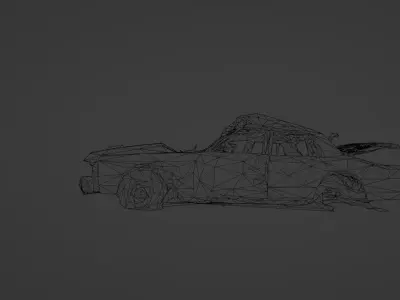 car crashed Low-poly 3D model