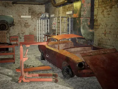 Car Garage 84 Assets Low-poly 3D model