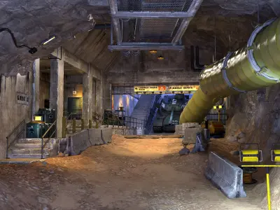 Environmental scenes of underground construction site 3D model