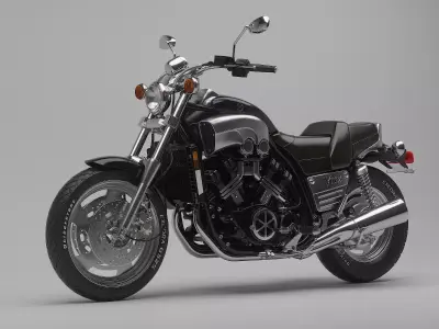 Classic Motorcycle Yamaha V-Max 1200 3D model