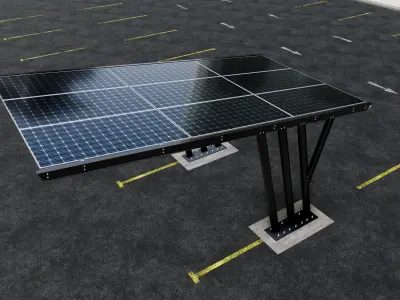 TRIPLE L TYPE MODERN SOLAR CARPORT TYPE-14 3D model
