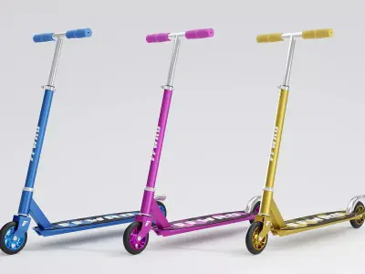 Push Scooter in 3 Colors 3D model