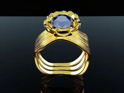 Rose flower rings 3D model set 3D model