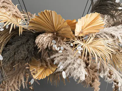 Hanging decor of their dried pampas grass 189 3D model