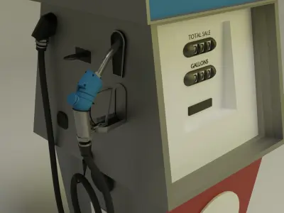 Gas Pump 1970s 3D model