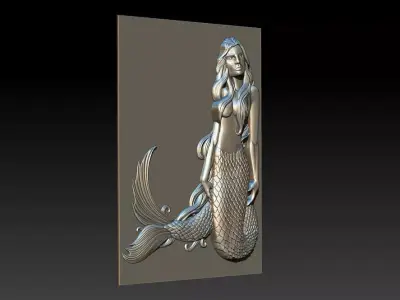 Mermaid Relief  3D print model