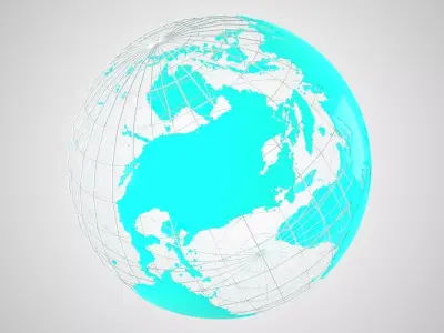 Globe News Skeleton Light Blue 3D model