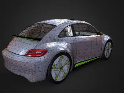 VW E-Beetle Concept Low-poly 3D model