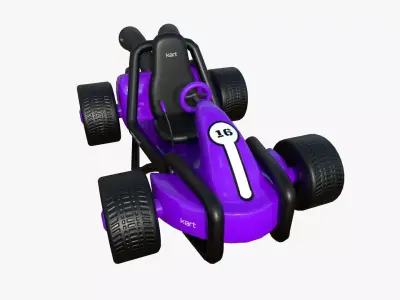 Cartoon Kart G04 Purple - Vehicle Racing Design Low-poly 3D model