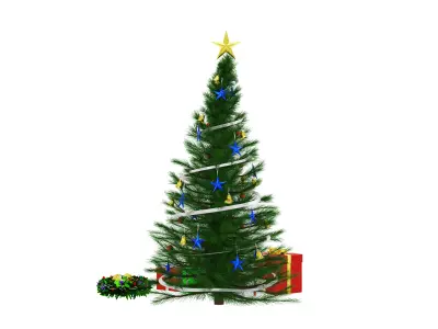 Christmas Tree and Gift Box 3D model