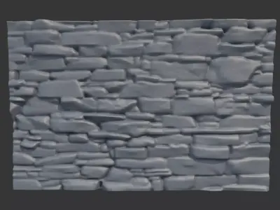 Sun Bleached Rock Wall Facade 3D model
