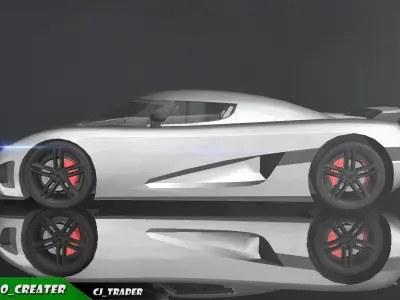 Low-Poly Koenigsegg CCX Racing Car 3D Model Low-poly 3D model