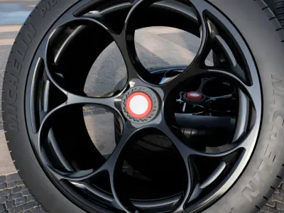 Alfa Romeo GTAm Wheels plus Tires 3D print model