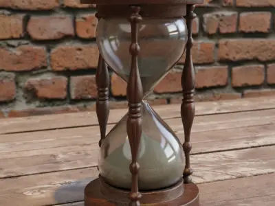 Hourglass old worn Low-poly 3D model
