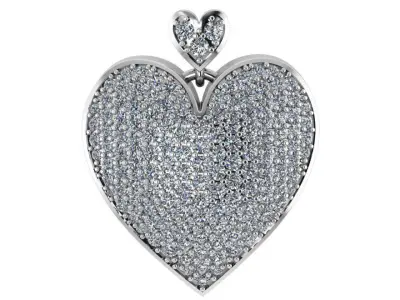 Heart Pave Pendant 0796 3D print model