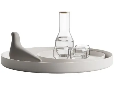 061 Kitchen decor set DISHES atipico angolo carafe set 01 3D model