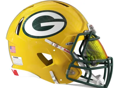 Riddell speed helmet green bay packers 3D model