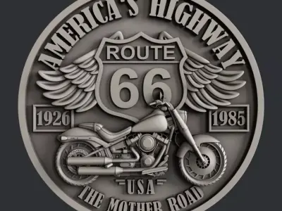 3d STL models for CNC router Route 66 3D model