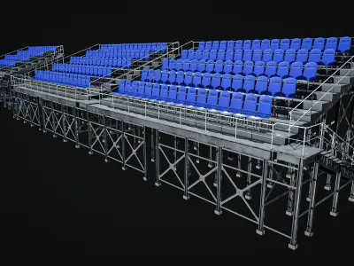Audience  Stands  Pack Low-poly 3D model