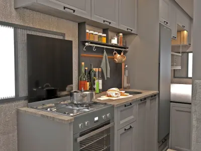 Fiat ducato 17m3 caravan interior design 3D model