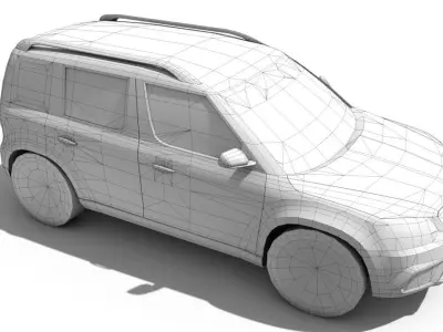 SUV Yeti Lowpoly Low-poly 3D model