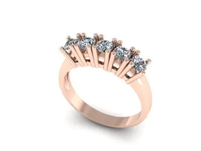 5 stone wedding band 3D print model