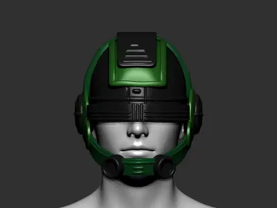 helmet high poly sculpt 3d printable  3D model 11