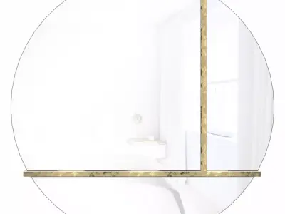 Decorative round mirror with metal inserts KFG096 3D model
