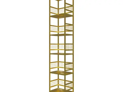 Homary Gold Metal Freestanding Narrow Bookshelf  3D model