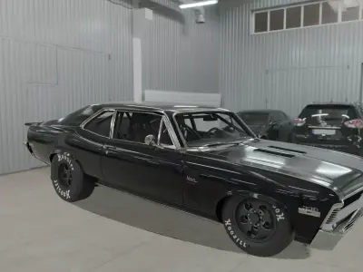 Old-school sports car Chevy Nova 3D print model