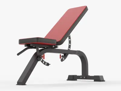 Adjustable flat weight bench 03 3D model